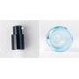 2PCS 15ml/0.5oz Empty Refillable Blue Glass Pump Press Bottle Lotion Dispenser Vials with Black Lid Portable Travel Cosmetic Packing Containers Jar Pot Holder for Emulsion Essence Serum