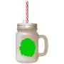 Green Saint Usuge Spaniel Silhouette Frosted Glass Mason Jar With Straw