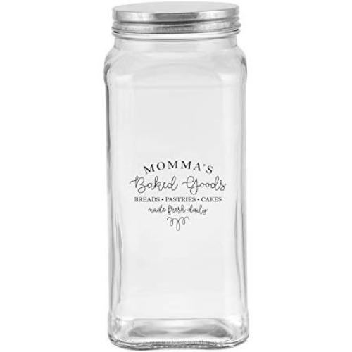 Amici Home 7CN364R Baked Goods Glass Storage Jar, 60 Fluid Ounces, Clear with Galvanized Lid