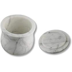 ShalinIndia Handmade Ocean Gray Storage Box - Marble - 3.5 inches by 3.5 inches - Use as a Spice Jar with Lid or Candy Dish - Perfect as a Gift (Lady Purple White)