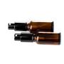 2Pack Amber Glass Pump Press Jar Pot Bottles Dispenser Container For Makeup Foundations Cosmetic Travel Lotion Serums Face Cream (15ml /0.5oz)