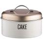 Typhoon Vintage Copper Coated Steel Cake Storage Tin with Airtight Lid; Designed to Hold Cakes, Muffins and Sweet Treats; Holds a 6-1/2 inch Cake; Copper and White