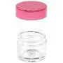Beauticom 7 Gram / 7 ML Thick Wall Round Leak Proof Clear Acrylic Jars for Beauty, Cream, Cosmetics, Salves, Scrubs (24 Pieces Bottom Clear Base + 24 Pieces Lids, Metallic Rose Pink Gold)