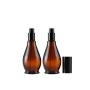 2PCS 30ML/1OZ Empty Amber Glass Lotion Bottles Refillable Cucurbit Shape Pump Head Cream Lotions Container Liquid Cosmetic Dispenser Jar Portable Storage Gel Shampoo Conditioner Pots