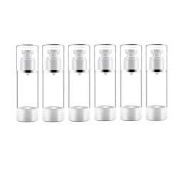 Airless Cosmetic Cream Pump Bottle, Refillable Empty Clear Travel Containers Liquid Vacuum Press Jar Pot for Foundation Essence Lotion, 6 Pack (1 oz / 30ML)