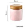 Food Storage Jar, Ceramic Kitchen Canisters with Airtight Seal Bamboo Lid, Food Storage Canister for Tea, Coffee Bean, Spice, Sugar, Flour 275ml/ 400ml (Pink)