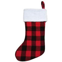 BLagenertJ Christmas Stocking Hanging Socks Plaid Pattern Gift Bag Candy Storage Pouch for Xmas Decor