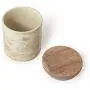 RANG RESHA Jupiter, Pot en Céramique pour Stockage d'Aliments, Petit, 0,45 kg de Capacité et Mesurant 3,5 Pouces de Diamètre x 4,25 Pouces de Hauteur, Marbré Brun