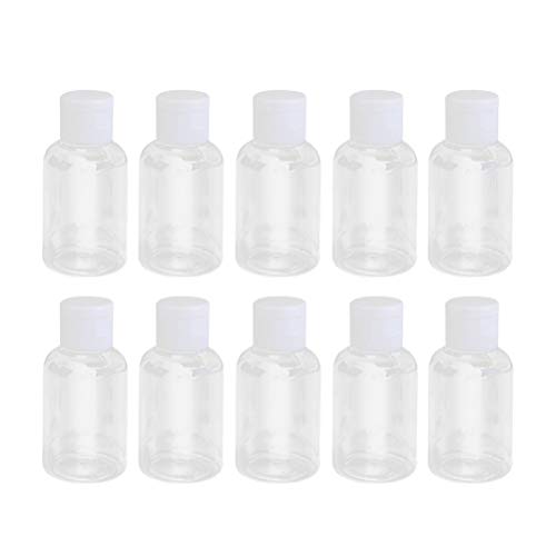 Lurrose 12Pcs 50ml Empty plastic sample bottle container jar pot with flip lid for emollient water shower gel emulsion