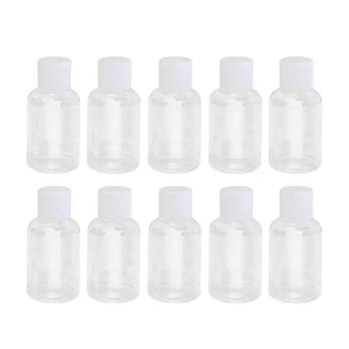 Lurrose 12Pcs 50ml Empty plastic sample bottle container jar pot with flip lid for emollient water shower gel emulsion Lurrose 12Pcs 50ml Empty plastic sample bottle container jar pot with flip lid for emollient water shower gel emulsion