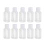Lurrose 12Pcs 50ml Empty plastic sample bottle container jar pot with flip lid for emollient water shower gel emulsion