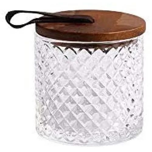 Danmu 1Pc of Lead Free Glass Jars Food Storage Jars with Natural Wood Lid Candy Cookie Jar Jewelry Box Buffet Jar Biscuit Container (S 300ML) Danmu 1Pc of Lead Free Glass Jars Food Storage Jars with Natural Wood Lid Candy Cookie Jar Jewelry Box Buffet Jar Biscuit Container (S 300ML)