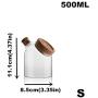 Glas Gewürzbehälter Lebensmittel-Aufbewahrungsvorrichtungen Tank mit Korkverschluss für Großpackungen, Kaffee, Konservierung, Küchenorganizer, 500ml Flachbehälter