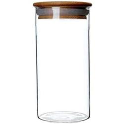 2Pcs 350ML Clear Glass Bamboo Wooden Lid Sealed Tank Refillable Sealed Jar Multifunctional Receiving Tank for Dry Fruit Preservation Box Dispenser Container Empty Bottle Food Storage for Home Kitchen