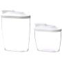 Dearpriass 2pcs Good Grips POP Container Set Plastic Cereal Dispenser Storage Box