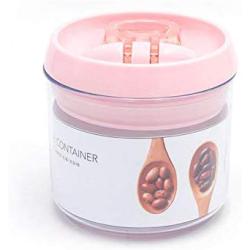 Yl Ly Food Storage Round Grains Plastic Storage Tank Kitchen Transparent Food Storage Box Storage Box Snack Storage Jar Pink_700Ml