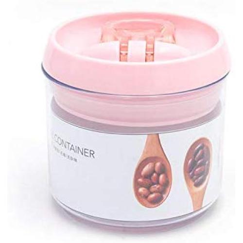 Yl Ly Food Storage Round Grains Plastic Storage Tank Kitchen Transparent Food Storage Box Storage Box Snack Storage Jar Pink_700Ml