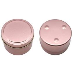 UPKOCH 5Pcs Round Candle tins Candy Jars with lids Storage tin Boxes Tea Storage Container - 6.5x4.5cm 100ml,3.5oz (Rose Gold)