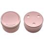 5er Set Runden Kerzentiegel Süßigkeitenbehälter mit Deckeln – Aufbewahrungsdose für Tee/Süßigkeiten – 6,5 x 4,5 cm, 100 ml, 3,5 oz (Roségold)