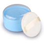 Blue Plastic Baby Care After-Bath Powder Puff Box Holder Empty Talcum Powder Case Portable Makeup Cosmetic Case Containers Jars With Sifter and Fluff Puff For Home and Travel(1PCS)