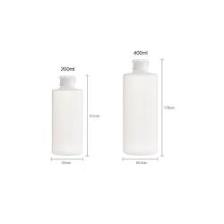 2PCS Transparent Refillable Empty Plastic Cosmetic Squeezable Vial Bottles Jar Pot with Flip Cap Toner Lotion Shower Gel Shampoo Storage Container (400ml/14oz)