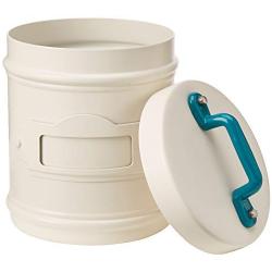 Italo Ottinetti White Aluminium Canister with Label Painted Handle Green 10 cm, one Size