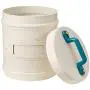 Italo Ottinetti Aluminiumbehälter Weiß mit gelbem etikettiertem Griff, 10 cm, 1 Größe