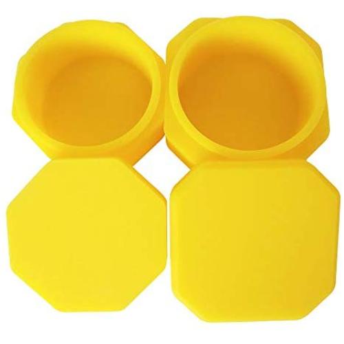 Silikone Behälter Sets SZBS / 2 Stück 105ml 118ml Große Behälter Buntfarben Behälter zur Aufbewahrung von Dabs, Silikone Behälter für Dabs, Wachs Konzentrat Behälter (Gelb)