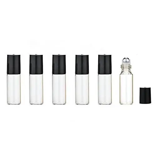 6 Pièces Flacons en Verre Remplissables 5ML/0,17OZ avec Billes en Acier Inoxydable – Récipients Transparent pour Huile Essentielle, Maquillage, Cosmétiques, Baumes à Lèvres – Pots et Jars. 6 Pièces Flacons en Verre Remplissables 5ML/0,17OZ avec Billes en Acier Inoxydable – Récipients Transparent pour Huile Essentielle, Maquillage, Cosmétiques, Baumes à Lèvres – Pots et Jars.