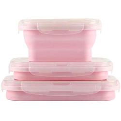 Kitchen Food Storage Jar Airtight Food Storage Silicone Collapsible Food Storage Containers Foldable Food Preservation Box Set of 3 Resuable Container Set