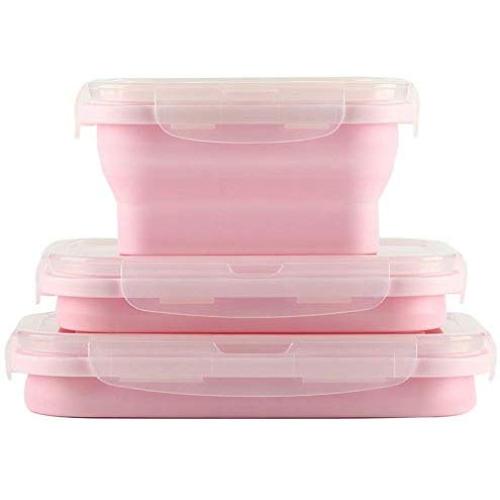 Kitchen Food Storage Jar Airtight Food Storage Silicone Collapsible Food Storage Containers Foldable Food Preservation Box Set of 3 Resuable Container Set