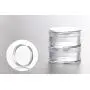 1Set 5ML 0.2OZ Transparent Detachable Empty 3-Layer Connected Plastic Cream Box with Cap Face Cream Loose Powder Capsule Stud Earring Storage Holder Refillable Cosmetic Container Jar Case for Travel