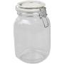 Home Basics GC45326 Proo 50 oz Canister with Marble Printed Ceramic Top (Gold) Airtight, Leak Proof, Wide Mouth French Glass Preserving Storage Mason Jar with Roun, Medium, Clear