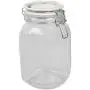 Home Basics GC45326 Proo 50 oz Canister mit Marmorbedrucktem Keramikdeckel (Gold) Luftdichter, Undurchlässiger, Weite-Mund Französischer Glasbehälter mit Runder, Medium, Klar