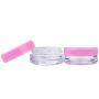 Beauticom 3G/3ML Round Clear Jars with Pink Lids for Cosmetics, Medication, Lab and Field Research Samples, Beauty and Health Aids - BPA Free (Quantity: 50 Pieces)