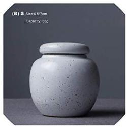 Japanese Coarse Pottery Tea Cans Tea Set Tea Caddy Jar Pot Sugar Bowl Coarse Pottery Tea Sealed Creative Home Decor,B