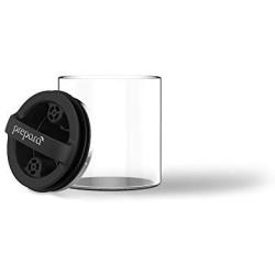 Best PREMIUM Airtight Storage Container for Coffee Beans, Tea and Dry Goods - EVAK - Innovation that Works by Prepara, Glass and Stainless, Compact Soft Touch Black Handle, Small