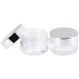 Beauticom 20g/20ml USA Acrylic Round Clear Jars with Lids for Lip Balms, Creams, Make Up, Cosmetics, Samples, Ointments (48 Pieces Jars + Silver Lids)