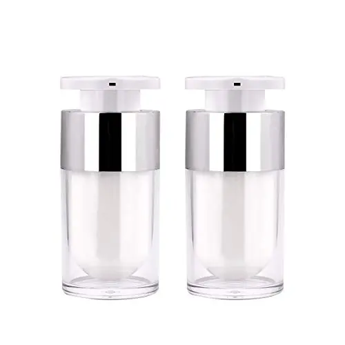 Airless Pump Bottle, Yebeauty Small Empty Pump Botte for Travel Reusable- 2 Pack, 15ml Airless Pump Bottle, Yebeauty Small Empty Pump Botte for Travel Reusable- 2 Pack, 15ml