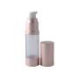 2PCS 15ml/0.5oz Empty Refillable Clear Plastic Airless Vacuum Pump Press Bottle Lotion Dispenser with Rose Gold Lid Portable Travel Cosmetic Container Jar Pot Vial for Emulsion Essence Serum