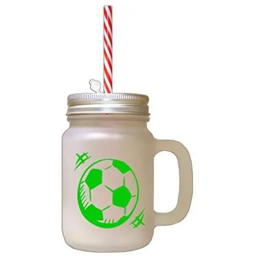 Balle de Foot Green #3 Bocal en Verre Froissé avec Paillasse Balle de Foot Green #3 Bocal en Verre Froissé avec Paillasse