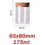 Glasbehälter mit 9 Stück, Korkkolonne, luftdichte Dose, Lagerbehälter für Gläser, Getreide, Tee, Kaffee, Bohnen, Süßigkeiten, Lebensmittel, 65x80mm, 175ml