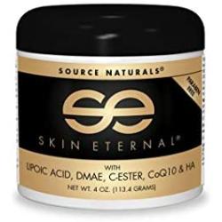 Source Naturals Skin Eternal Cream - Paraben Free With Lipoic Acid, DMAE, C-Ester, CoQ10 & HA - 4 oz Original Formula