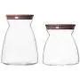 UPKOCH 2pcs Glass Food Storage jar Transparent Airtight Sealed Food Can Canister Bottle with Cork for Spices Sugar Salt Tea Coffee Bean (700ml 1100ml)