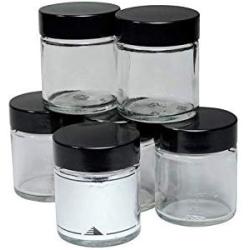 Viva Housewares Glass jar with lid in Different Sizes/Quantities, Glass, Transparent, 30 ml