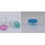 CHENGYIDA 100- PACK 3g transparent small round cream bottle jars pot container empty cosmetic plastic sample container for nail art storage (Randdom Mixed Color)