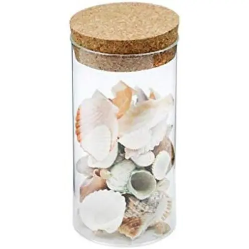 Clear Glass Canister Snack Sugar Spice Jar Tea Storage Jar with Cork Stopper suit for Kitchen Food Storage Accessories