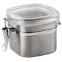 storage jar Grain container Food container Storage Box，High-grade 304 stainless steel square sealed cans seasoning jar coffee pot