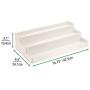 mDesign Kunststoff Verstellbare, Erweiterbare Küchenschrank, Pantry, Regal Organizer/Gewürzregal mit 3-stufigem Lagerbereich für Gewürzflaschen, Gläser, Gewürze, Backzutaten – 2er Pack – Creme/Beige