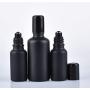 3Pcs 15ML Black Frosted Glass Empty Refillable Roll-On Bottles with Stainless Steel Roller Ball and Cap Essential Oil Perfume Eye Essence Fluid Cosmetic Containers Dispense Sample Vials for Beauty